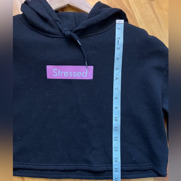 “Stressed” Cropped Hoodie M - Picture 5 of 7